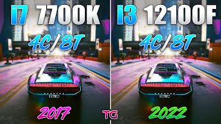 i3 12100F vs i7 7700K  5 Years Difference [upl. by Yzzo]