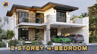 HOUSE DESIGN 2 Storey 4Bedroom  95x10m 158 sqm  Exterior amp Interior Animation [upl. by Bloomer183]