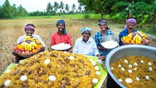 BIRYANI  MUTTON BIRYANI with Eggs  Traditional Biryani Recipe cooking in Village  Village Cooking [upl. by Ayekan]