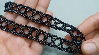 Beaded Seed Beads Choker Necklace TutorialHandmade Necklace [upl. by Tattan]