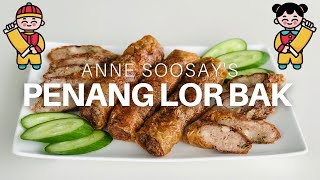 How to make Penang Lor Bak  Delicious FiveSpice Pork Rolls wrapped in a crispy bean curd skin [upl. by Einnil]