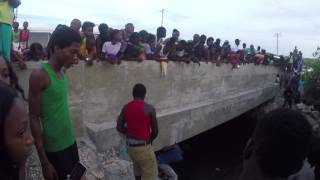 Catching Crocodile  Hellshire Bridge Portmore St Catherine Jamaica [upl. by Hanleigh]