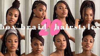 20 Ways To Style Box Braids 💗  Kashia Jabre [upl. by Seve]