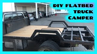 Flatbed Truck Camper Build  Part 2 The Bed [upl. by Kihtrak]