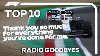 Top 10 F1 Radio Goodbyes [upl. by Hedges]