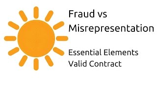 Fraud vs Misrepresentation  Other Essential Elements of a Valid Contract  CA CPT  CS amp CMA [upl. by Fritzsche]