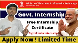 Digital India Internship  Govt Internship  Free Internship Certificate [upl. by Darius]