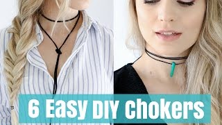 6 Crazy Easy DIY Chokers Tutorial [upl. by Thirion]