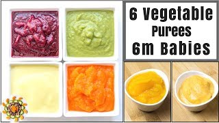 6 Vegetable Puree for 6 Months Baby  Stage 1 Homemade Baby Food Recipes  Baby Food for 612 months [upl. by Silden372]