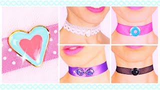 5 DIY chokers  EASY chokers  diy choker necklaces [upl. by Leiso634]