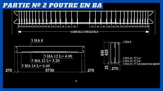 Poutre en BÉTON ARMÉ Dimensionnement et ferraillage Partie 2 [upl. by Ammej]