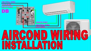 Cara pasang Suis Aircond dan pendawaian  Aircond Wiring Installation  Power Switch DIY [upl. by Nilrem]