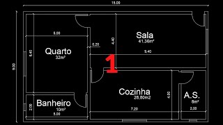 AutoCAD 01  Como fazer a Planta Baixa de um Apartamento  Parte 12 [upl. by Aramot]